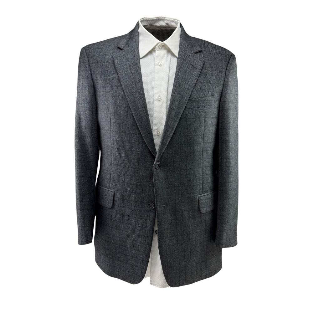 Coppley Bocelli 2113 Gray Plaid Wool Blazer Sport Coat Mens 41 Reg Canada
